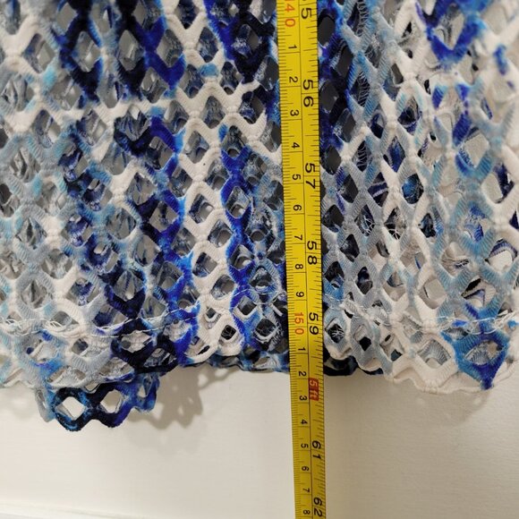 Colori Blue Tones Mini Dress Maxi Netting Overlay Spaghetti Straps Beachy  Small - Picture 8 of 8